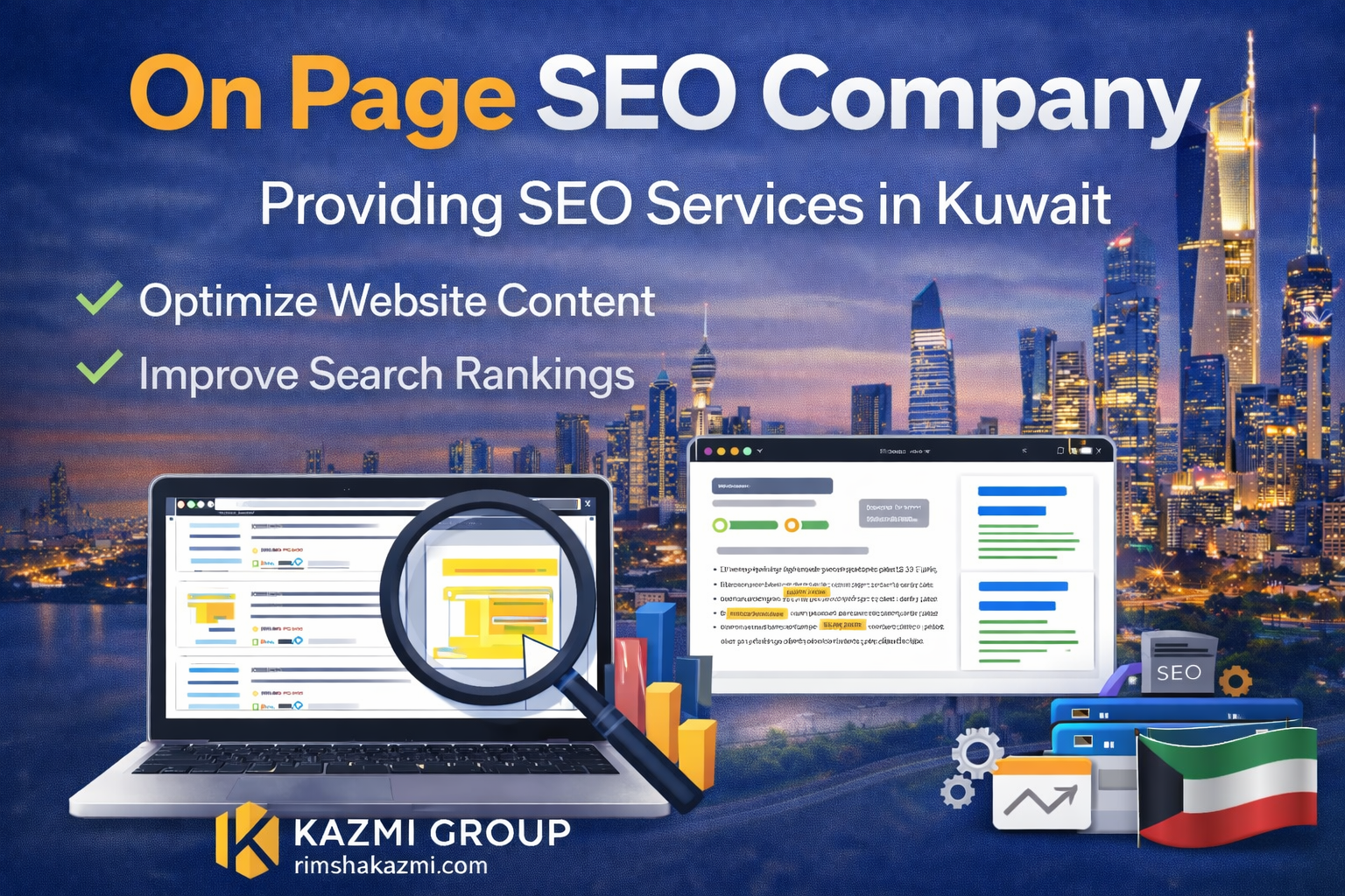 On page SEO company providing SEO services in Kuwait by Kazmi Group
